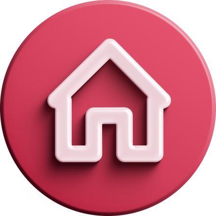 Red round 3D home icon