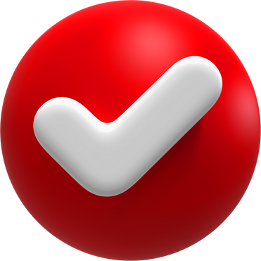 Red Check Mark 3d Render Icon